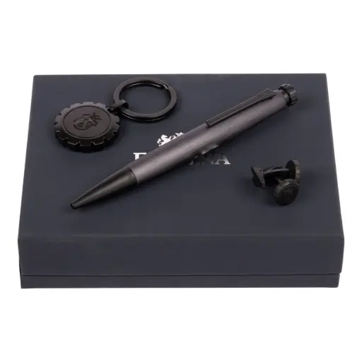 [FPBKM221A] Parure (stylo bille, porte-clefs & boutons de manchette)